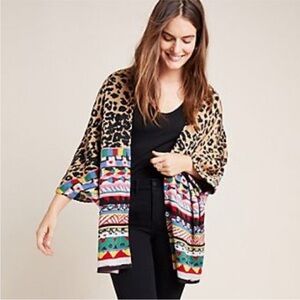Anthropologie Aldomartins Annistyn Mixed Print Kimono